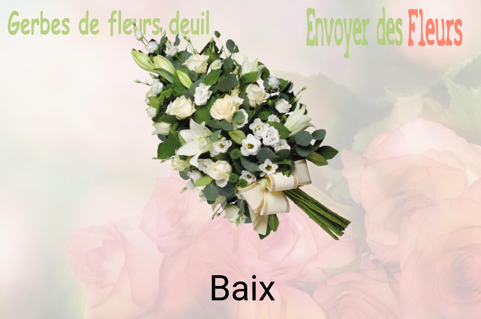 Gerbe de fleurs de deuil livrée à Baix